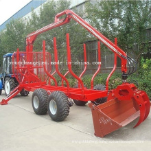 America Hot Selling Zm10006 10tons Heavy Duty Forest Log Trailer with Crane